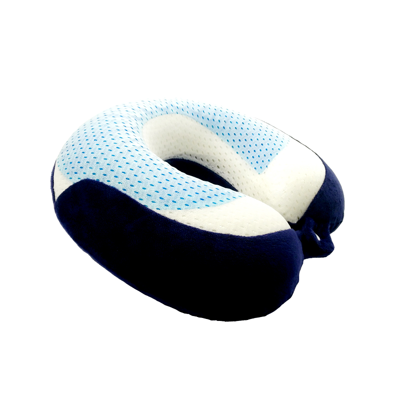 Travesseiro de espuma viscoelástica em gel de resfriamento em malha em forma de U