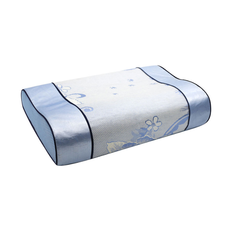 Amazon venda quente chinoiserie fronha de seda gelo capa ergonômica ajustável decorativo espuma memória pescoço travesseiro para dormir
