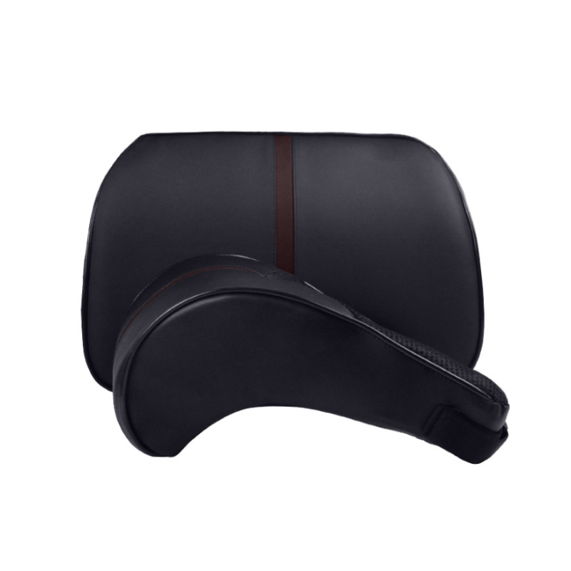 Suprimentos interiores almofada do carro encosto de cabeça pescoço travesseiro assento volta couro lombar carro espuma memória lombar